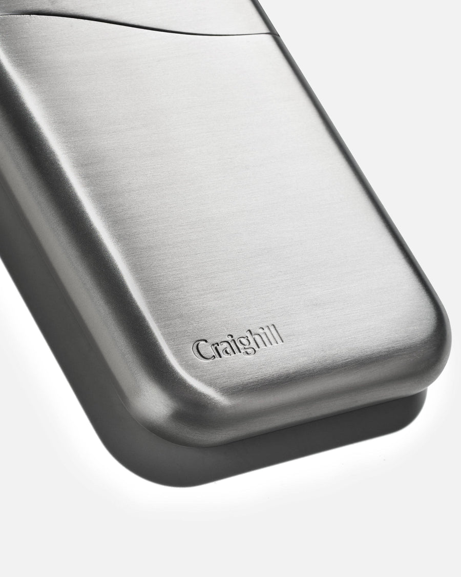 Summit Card Case, Brushed Stainless Steel