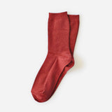 Hooray Sock Co. Everyday Solid Cotton Crew Socks, Terracotta