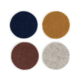 Gry and Sif Handmade Wool Felt Round Coaster Set, Multi-Color Dark