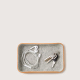 Small Kawabon Leather/Merino Wool Felt Catchall Tray, Granite