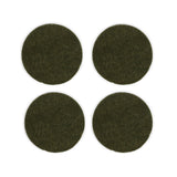 Gry and Sif Handmade Wool Felt Round Coaster Set, Pine Green