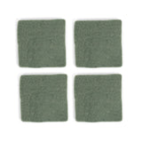 Gry and Sif Handmade Wool Felt Square Coaster Set, Dusty Green