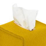 Small Merino Wool Felt Tissue Box Cover, Dijon