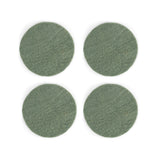 Gry and Sif Handmade Wool Felt Round Coaster Set, Dusty Green