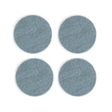 Gry and Sif Handmade Wool Felt Round Coaster Set, Light Blue