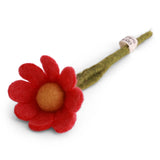 Small Felt Anemone with Leaf - Melon | Gry & Sif