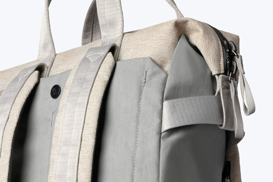 Merino Wool Felt & Leather Bedford Backpack in Granite/Natural
