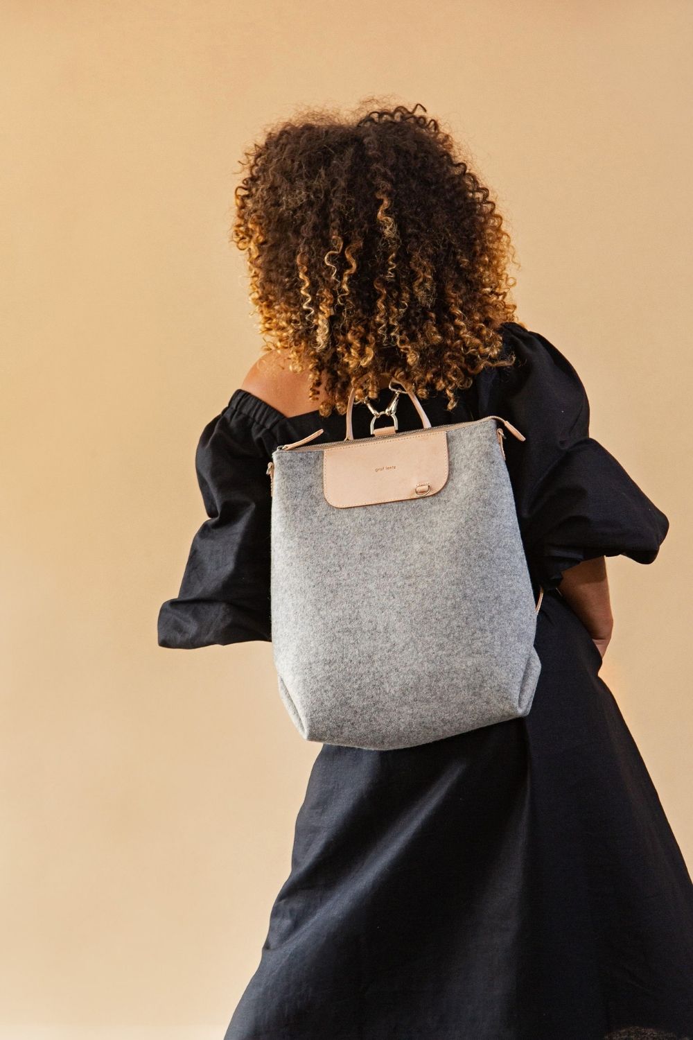 backpack felt leather Bedford Merino Wool Felt Backpack, Granite / Natural – Acacia