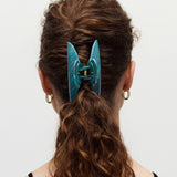 Machete Heirloom Hair Claw in Green Tortoise