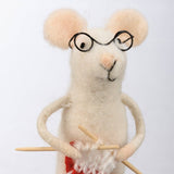 Knitting Mouse Ornament