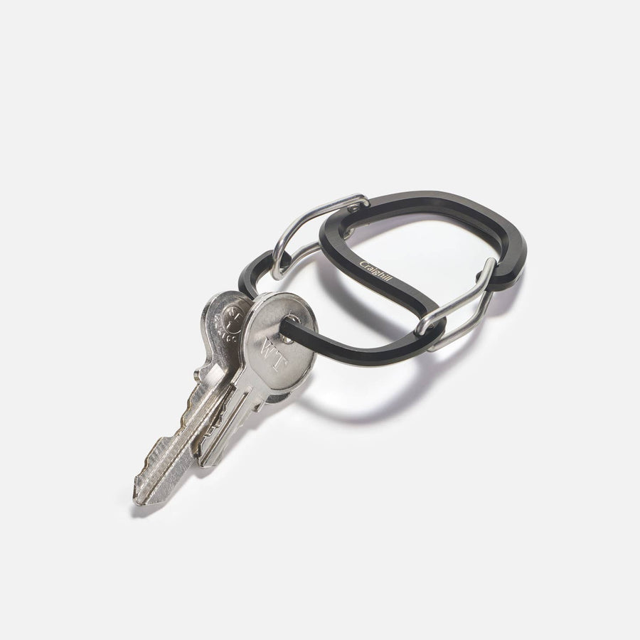 Coachwhip Carabiner Key Ring, Vapor Black