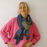 Block Shop Navy Criss Cross Long Scarf