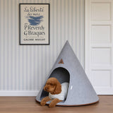 Recycled Felt Pet Cave / Bed - Modern Foldable Dog House, Grey