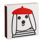 Dog by Jane Foster| Square - Safety MatchesJane Foster's charming line illustration of her beret-wearing pup brings whimsy and charm to the humble matchbox.