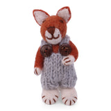 Little Felt Fox, Blue Overalls