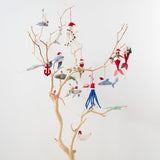 Santa Octopus Ornament, White