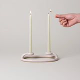 Duo Candlestick, Speckled White