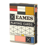 Eames playing cards packaging with geometric design on a white background
