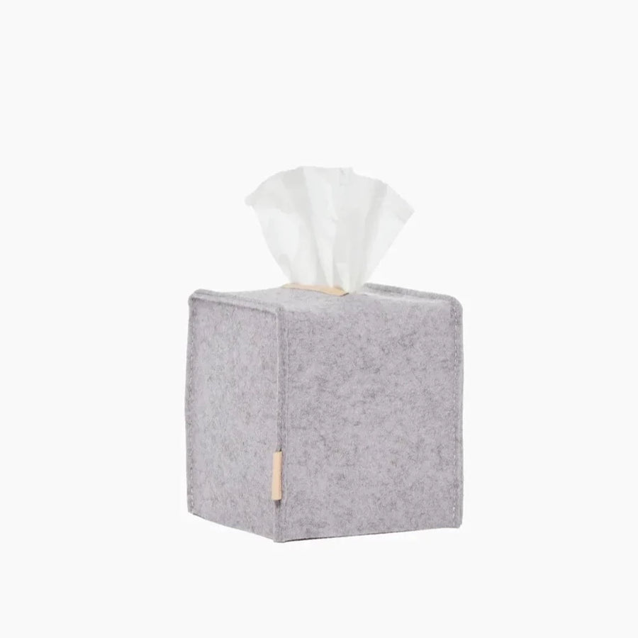 Small Merino Wool Felt Tissue Box Cover, Haze