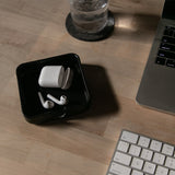 Kobon Black Leather Tray, Square