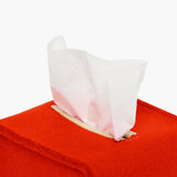 Small Merino Wool Felt Tissue Box Cover, Orange