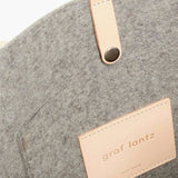 Hana Merino Wool Felt Tote, Granite Felt / Natural Leather