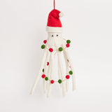 Santa Octopus Ornament, White