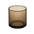 Hasami Porcelain Amber glass tumbler showcasing a modern, modular design with a warm amber hue.