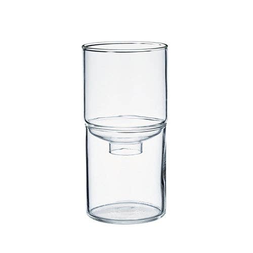 Clear glass vase on a white background