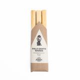 Palo Santo wands in a cardboard packaging with a white label on a white background