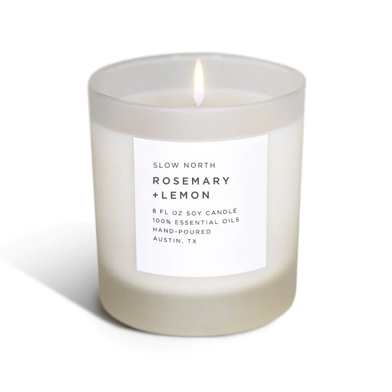 Slow North 'Rosemary + Lemon' Scented Candle, Three Sizes