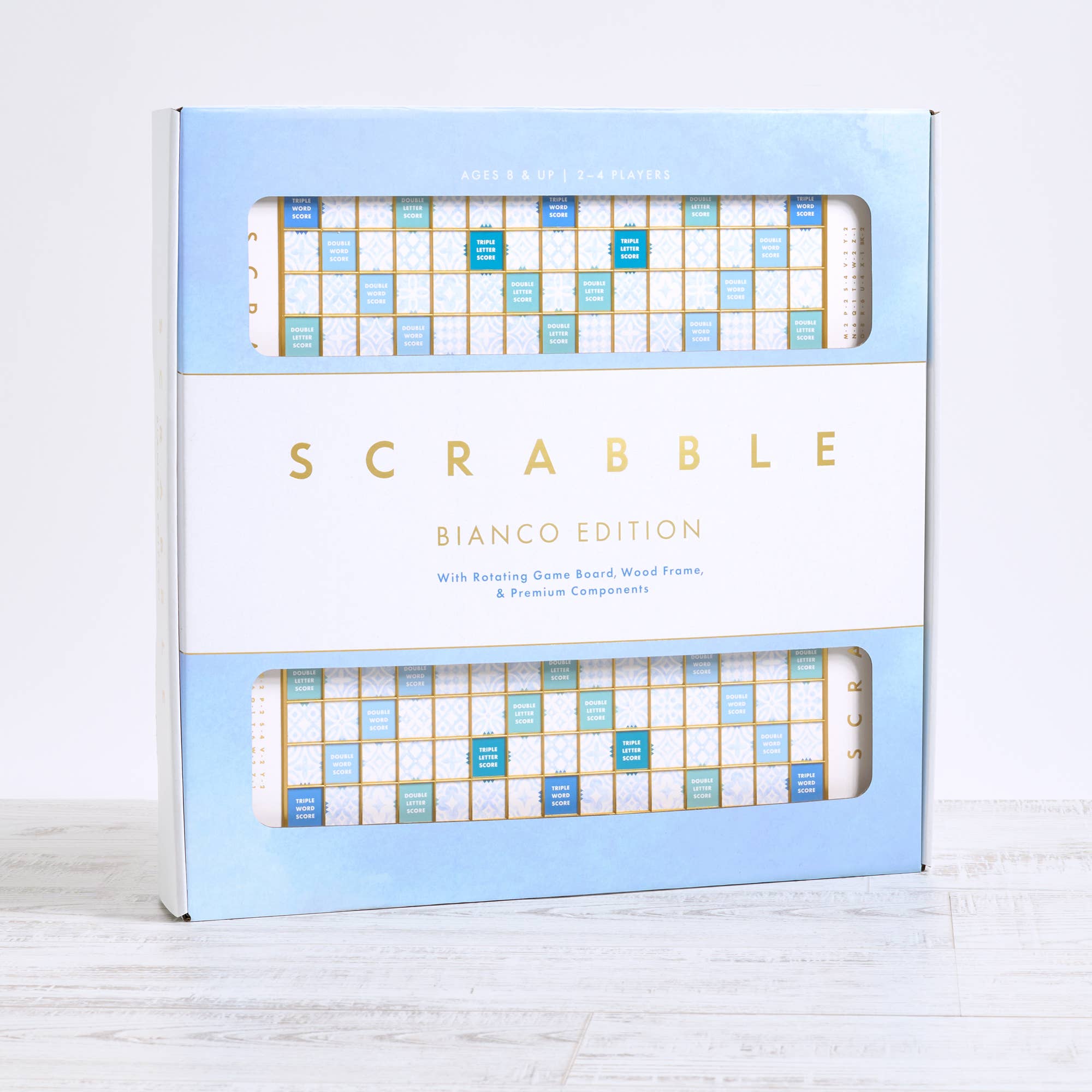 Scrabble Bianco Edition packaging on a white background