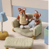 Miniature Felt Sofa and Coffee Table Set