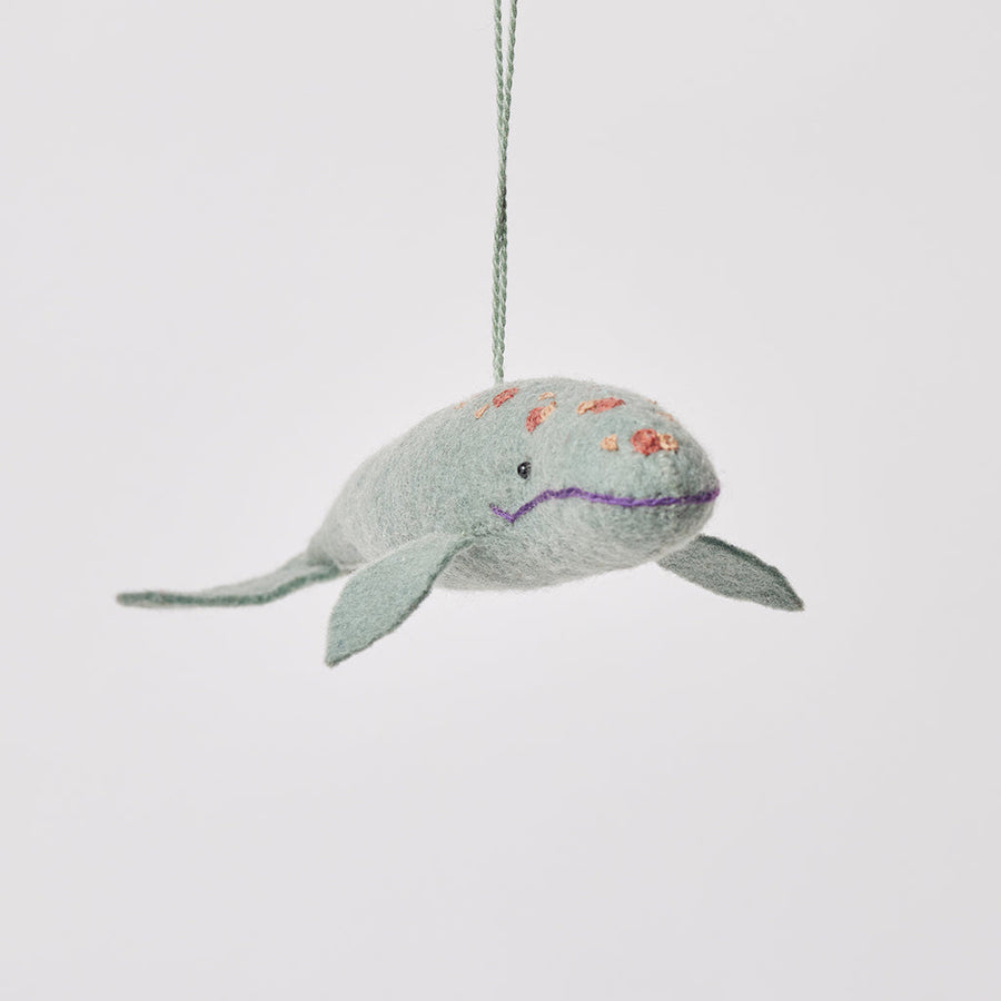 Spyhop Grey Whale Felt Ornament