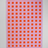 Cotton Tea Towel - Lilac & Warm Red Squares | Wrap