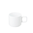 Hasami Porcelain 11 oz. white mug, modern design, multifunctional and stackable for versatile kitchen use.