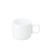 Hasami Porcelain 11 oz. white mug, modern design, multifunctional and stackable for versatile kitchen use.