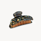 Midi Heirloom Claw in Green Tortoise, double-walled hair claw for medium hair, handcrafted from Italian acetate.