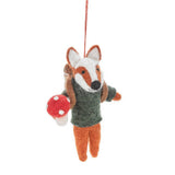 Handmade Felt Frankie the Foraging Fox Christmas Ornament