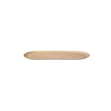 Wooden oval tray on a white background