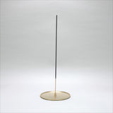 Round Flat Matte Brass Incense Holder