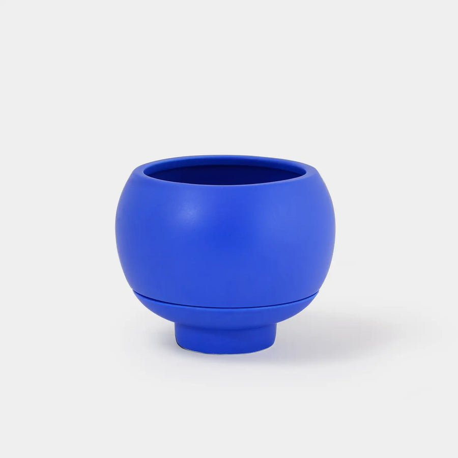 Self-Watering Ceramic Planter, Cobalt Blue