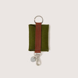 Merino Wool Card Key Fob - Moss Sienna