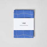 Wave Grid Woven Cotton Tea Towel, Blue