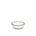 A small shallow ceramic bowl in a cool white color featuring iron speckles and an unglazed rim