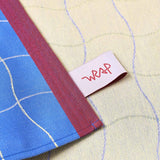 Wave Grid Woven Cotton Tea Towel, Blue