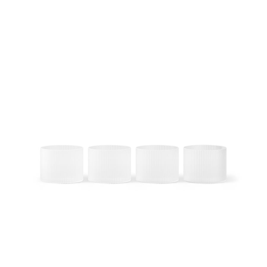 Ferm Living Ripple Low Glasses, Set of 4 - Frost