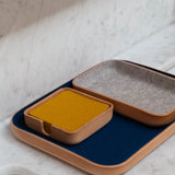 Large Kawabon Leather/Merino Wool Felt Tray, Granite