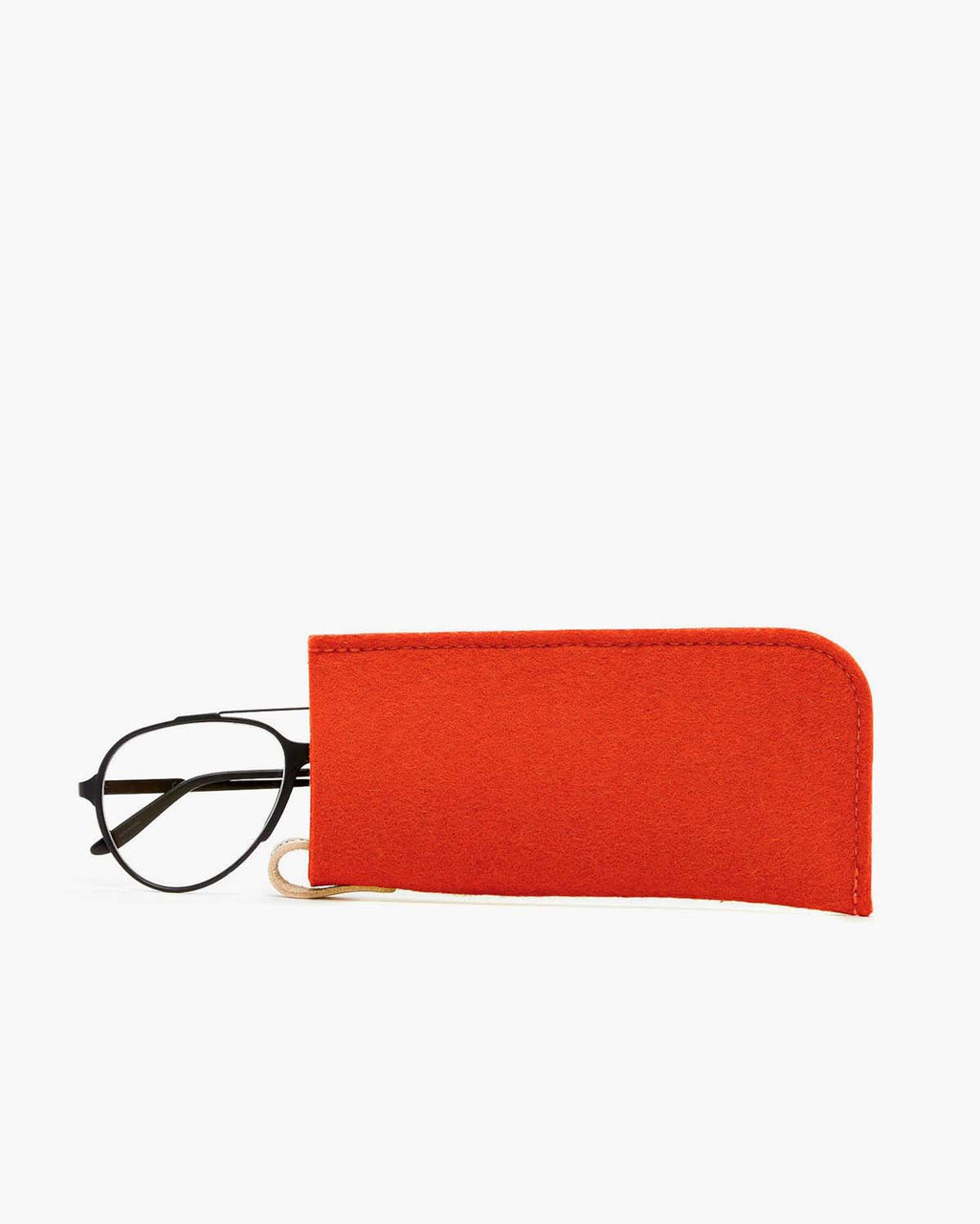 orange felt eyeglass case