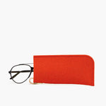 orange felt eyeglass case